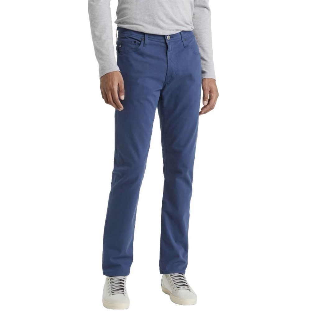 AG Men’s Everett Sueded Stretch Sateen Straight Fit Pants Bon Voyage Blue ~40X34